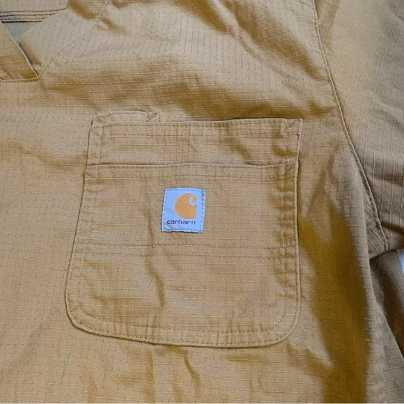 Carhartt Men's Modern Fit Rugged Flex Scrub Top size Medium brown tan - Picture 3 of 7